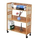 Book Shelf 3 Tier Bookshelf 360° Rotation Rolling Bookcase Simple Bamboo Bookshelves for Home Storage Book Rack Organizer Use for Many Years