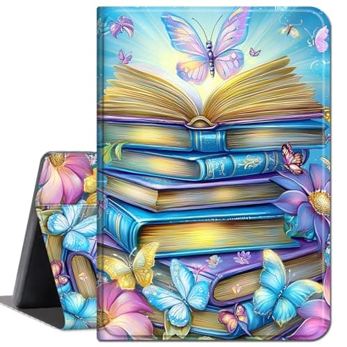 Case for Microsoft Surface Pro 11/10/ 9 (13-inch, 2024/2022),Slim Soft Shockproof TPU Silicone Protective Back Shell Case for Surface Pro 11/10/ 9,Blue Butterfliy and Books
