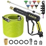 POHIR Pressure Washer Gun & Hose, 50ft