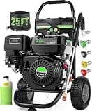 Imdot Gas Pressure Washer 4200PSI 4.0GPM Commercial Power Washer Gas Powered with 212CC Engine, 5 Tips, 25ft Hose, Soap Tank, Powerwashers for Home Cars, EPA/CARB/ETL, Black