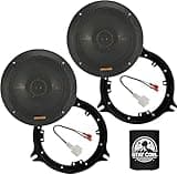 KICKER Speakers 6.5 inch for Infiniti G37 (Sedan) 2009-2013 Upgrade Kit - Pair of KS Series with Adapters and Harness, Coaxial 6 1/2 Car Audio Front/Rear Door Speaker KSC6504, 51KSC6504