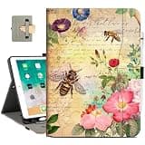 Vimorco Case for iPad 10.2 inch 7th/8th/9th Generation,for iPad Air 3 2019,for iPad Pro 10.5 inch 2017/2019,Folio Cover,Multi-Angles Stand,Auto Wake/Sleep,Hand Strap&Pencil Holder&Pocket,Vintage Bee
