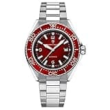 OHUGNA Pagani Design Watches for Men Automatic Diver Watch Sapphire Glass Stainless Steel 100M Waterproof Watch foe Men (Steel Red-3)