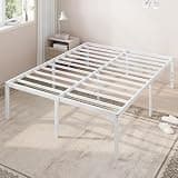 Allewie Full Size Bed Frame, 18 Inch Metal Platform Beds with Storage Space, No Box Spring Needed and Easy Assembly, White