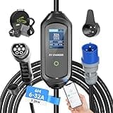 AFYEEV 7.2kW Type 2 Charging Cable, 6/8/10/13/16/20/24/32A Adjustable Current, Charging Cable Electric car Type 2, EV Charger with Bag, 6M