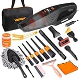 Car Cleaning Kit 19Pcs, Car Interior Detailing Kit with 12000PA High Power Handheld 12V Corded Vacuum, Detailing Brush Set, Cleaning Gel, Complete Car Vacuum Cleaner with Storage Bag for Men & Women