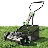WORKPROX 16-Inch Push Reel Lawn Mower, Adjustable Height 5-Blade Reel Mower with Removable 8-Gallon Grass Catcher for Yards and Gardens, Black
