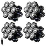 Universal 7D Magnetic Replacement Blades for Men’s Head Shavers – Compatible with Freebird, Many Brands Bald Men's for Electric Razor(4PCS/Black)