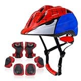 Atphfety Kids Helmet Set for Boys Girls Age 3-8 with Knee Elbow Pads Wrist Guards for Bike Skating Skateboard Cycling Scooter Rollerblading