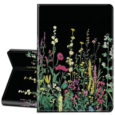 LYHXLYJH Case for Microsoft Surface Pro 11/10/9 13 Inch 2024/2022 Tablet-Slim PU Leather Adjustable Stand Smart Cover,Garden Flowers