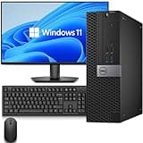 Dell OptiPLex SFF Desktop Computer — Intel Core i7-6700 6th Gen — 16GB DDR4 RAM — 256GB SSD — 24" LED Monitor — Wireless Keyboard & Mouse — Wi-Fi — Home & Office PC — Windows 11 Pro (Renewed)