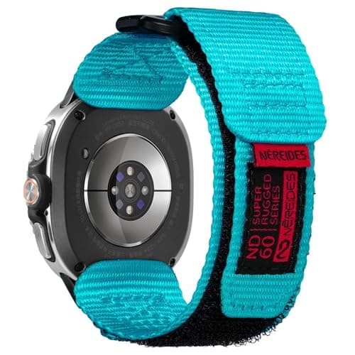 Nereides Nylon Hook and Loop Sport Band ONLY for Samsung Galaxy Watch 8 Classic (46mm) & Watch 8 (40mm/44mm), Rugged Adjustable Replacement Strap, Breathable Lightweight band for Men Women Lake Blue