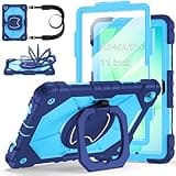 Case for Samsung Galaxy Tab A11+ Plus/A9+ 11 Inch 2025/2023,Ubearkk Case for Samsung Galaxy A9 Plus/A11+ Tablet case with Screen Protector 360 Rotating Stand Shoulder Strap Pen Holder, Navy Blue