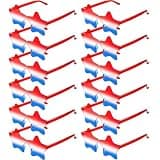 XIMenNaO 12 Pack Independence Day Star 4th of July Sunglasses, Red White and Blue Patriotic Sunglasses for Women Men Party Accessories