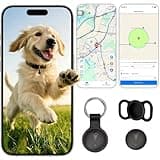 GPS Tracker for Dogs & Cats, Smart Pet Collar Tracker Works with Apple Find My, No Monthly Fee No SIM Card, Real-Time Location, IP68 Waterproof Ultra-Slim Anti-Lost Pet Tracker