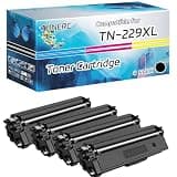 TONERC TN-229XL Toner Cartridge Compatible for Brother HL-L3280CDW HL-L3220CDW HL-L3300CDW HL-L3295CDW Printers, High Yield 4000 Pages, with Chip High-Definition Printing (4 Pack Black)