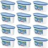 Ksend Moisture Absorbers, 12 Pack, Compact Dehumidifier for Closet, Efficient Humidity Absorber Boxes, Moisture Absorber for Closet, Odor Eliminator with Fragrance Free, Blue, 6.4oz, 300ml