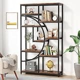 Tribesigns Bookshelf, Industrial 5 Tier Etagere Bookcase, Freestanding Tall Bookshelves Display Shelf Storage Organizer with 9-Open Storage Shelf for Living Room, Bedroom