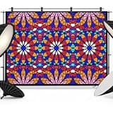 Pink Purple Boho Flowers Backdrop 12x8ft Abstract Art Floral Botanical Photography Backdrop Photoshoot Background Tapestry Banner for Birthday Baby Shower Decoration Party Video Photo Studio Props