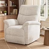 Garvee Swivel Rocker Recliner Chair, Nursery Rocker Recline Chair, Manual Chenille Reclining Armchair with 38.6" w Seat, 350 Lb Capacity, Oversized Single Sofa for Living Room Bedroom,Beige