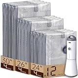 Vacbird 12 Pack Vacuum Bags for Travel with Rechargeable air Pump, Carry-on Size Vacuum Seal Bags for Luggage and Suitcase Compression, Space Saver for Clothes and Clothing Travel