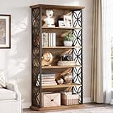 Tribesigns 6-Tier Tall Bookshelf, 71" Industrial Bookcase with Metal Frame, Freestanding Open Storage Shelves for Home Office, Living Room, Bedroom