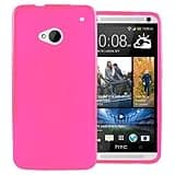 JUJEO 2108056160 Soft Gel Cover for HTC One - Non-Retail Packaging - Pink