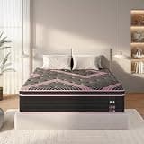 HomJoones King Size Mattress,10 Inch Hybrid Mattress,Certipur-Us Certified Memory Foam,Individually Pocketed Innerspring,Breathable Knitted Fabric,Bed in A Box for The Living Room
