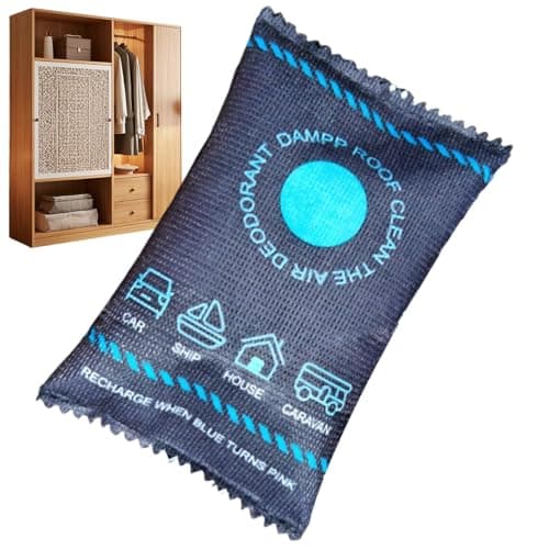 Auto Dehumidifier Sachets - Rechargeable Humidity Control Solution for Enclosed Spaces | Quick Drying Reactivation System with Visual Saturation Signal & Breathable Fabric Container for Wardrobe Cella