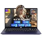 nimo 15.6" FHD Light-Gaming-Laptop, 8 Cores AMD Ryzen 7 Pro 6850U 32GB RAM 1TB SSD (Beat i7-1360P Up to 4.7GHz) AMD Radeon 680M Computer with 100W Type-C Backlit Keyboard Fingerprint 2-Yr Warranty