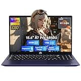 nimo 15.6" FHD Light-Gaming-Laptop, 8 Cores AMD Ryzen 7 Pro 6850U 32GB RAM 1TB SSD (Beat i7-1360P Up to 4.7GHz) AMD Radeon 680M Computer with 100W Type-C Backlit Keyboard Fingerprint 2-Yr Warranty
