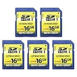 INLAND 16GB Class 10 SDHC/SDXC U1 Flash Memory Card (5 Pack) for Trail & Hunting Cameras, 60MB/s Read, 10MB/s Write, 3-Year Warranty