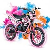 gibxiyza Kids Dirt Bike, 49cc 2-Stroke Gas Dirt Bike, Off-Road Mini Motorcycle for Kids, with Front Rear Disc Brakes & 10'' Off Road Tires, Dirt Bikes Gift for Child Teens, Pink