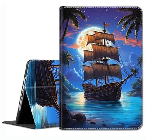 Case for iPad Pro 11 Inch 2022/2021/2020/2018, iPad Air 5th / 4th Gene 10.9 Inch (2022/2020) - Slim Fit Standing Cover with Auto Sleep/Wake,Pirate Ship 6