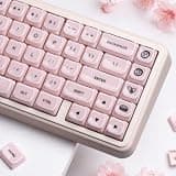 Womier Low Profile Keycaps, Jelly Pink Keycaps, Shine Through Key caps