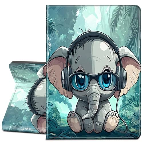 LYHXLYJH Case for Samsung Galaxy Tab S8 2022/S7 2020 11-Inch with S Pen Holder-Slim Leather Adjustable Stand Smart Cover with Auto Wake/Sleep,Elephant Wearing Headphones