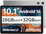 SVITOO Android Tablet 10 Inch, Android 16 Tablet for Kids Adults, 20GB RAM 32GB Storage 1TB Expandable, Dual Cameras 8MP 2MP, 6000mAh Dual Speakers WiFi 6, Gray