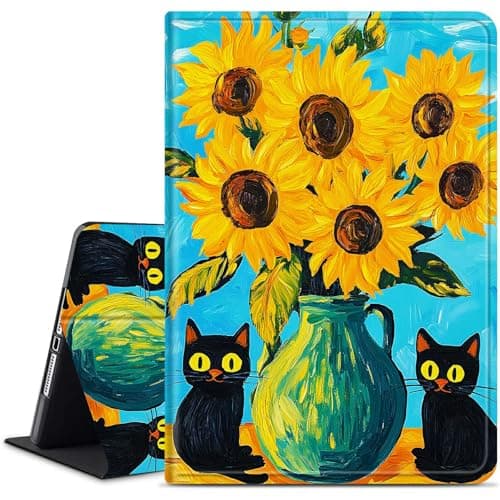 Dikoer for iPad (A16) 11th Generation 11 Inch 2025/iPad 10th Generation 10.9 Inch 2022 Tablet Case, Slim Kickstand Stand Leather Smart Cover with Auto Wake/Sleep, Art Turtle