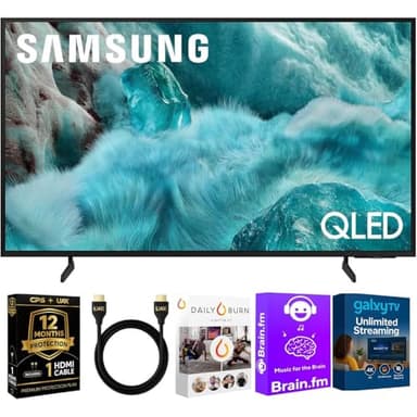Samsung 43-Inch Q7F Series QLED 4K UHD Smart TV - HDR10+, Alexa Build-in, Bluetooth w/ 12 Month CPS Protection Plan, AUX HDMI Cable, Streaming Bundle