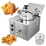 KUYBTU 3000W Electric Pressure Deep Air Fryer, 50-200°Ccommercial High Pressure Fried Chicken Machine with Large Oil Tank,16L Stainless Steel Chicken Frying Machine High Pressur
