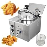 KUYBTU 3000W Electric Pressure Deep Air Fryer, 50-200°Ccommercial High Pressure Fried Chicken Machine with Large Oil Tank,16L Stainless Steel Chicken Frying Machine High Pressur