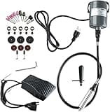 1/4"HP Rotary Tool Flex Shaft Carver Electric Hanging Grinding Machine, Foot Pedal Control, 110V 380W Power, Multi-function Tools for Carving, Buffing (380W)