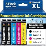 TOKYOINK Remanufactured Ink Cartridge Replacement for Epson 222XL Ink Cartridges Combo Pack Works for Epson WF-2960, XP-5200 Printer (2Black, Cyan, Magenta, Yellow 5 Pack)
