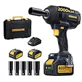 JESIMAIK Cordless Impact Wrench, 1475Ft-lbs (2000N.m) 1/2" Brushless High Torque Impact Wrench with 2×4.0Ah Batteries, Impact Gun with 4 Impact Modes & 5 Sockets for Truck RV Car Heavy Construction