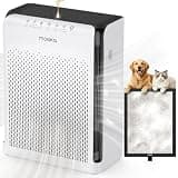 MOOKA Air Purifiers for Home Pets Large Room 2200ft² with ECO Mode, 20dB Ultra-Quiet HEPA Air Filter for Bedroom with Aromatherapy Nightlight, Air Cleaner for Pet Hair Dander Odor Dust Smoke, M200L