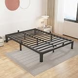 ROIL 10 Inch Queen Bed Frame with Rounded Corner Low Profile Metal Platform 3500LBS Heavy Duty Steel Slats No Box Spring Needed Noise-Free Easy Assembly