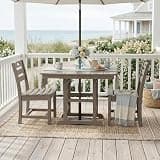 GDFStudio HDPE Outdoor Patio Dining Set, 3-Piece Bistro Set with 37.8" Square Dining Table and 2 Chairs, All-Weather Outdoor Furniture for Patio Balcony Porch Backyard, Antique Brown