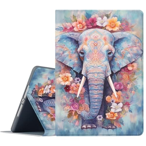 FGDRFGRW Case for Samsung Galaxy Tab S8/S7 11-Inch 2022/2020 Model SM-X700/X706/T870/T875/T878,Adjustable Stand Auto Wake/Sleep Function Full Body Protection Cover - Elephant Flower