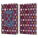 Head Case Designs Officially Licensed West Ham United FC Pattern 5 Crest History Leather Wallet Case Compatible with Amazon Kindle Paperwhite 6