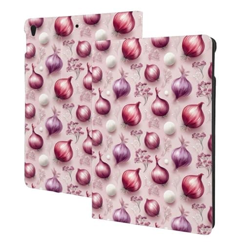 Compatible with iPad 9th/8th/7th Generation Case - Flower Onion Print Compatible with iPad 10.2 Case, Folio Stand, Auto Wake/Sleep, Tablet Case Cover